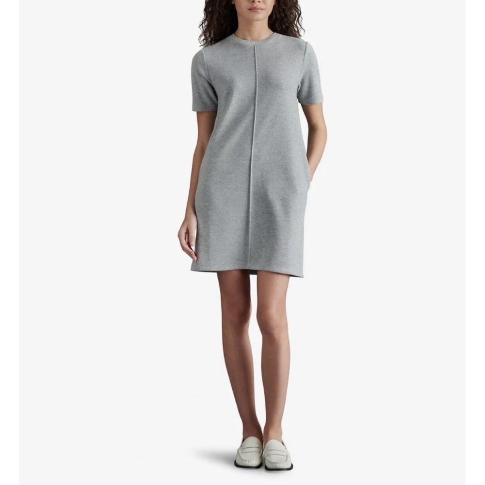 Steve Madden Gray T-Shirt Dress Short Sleeve Casual Minimalist Career